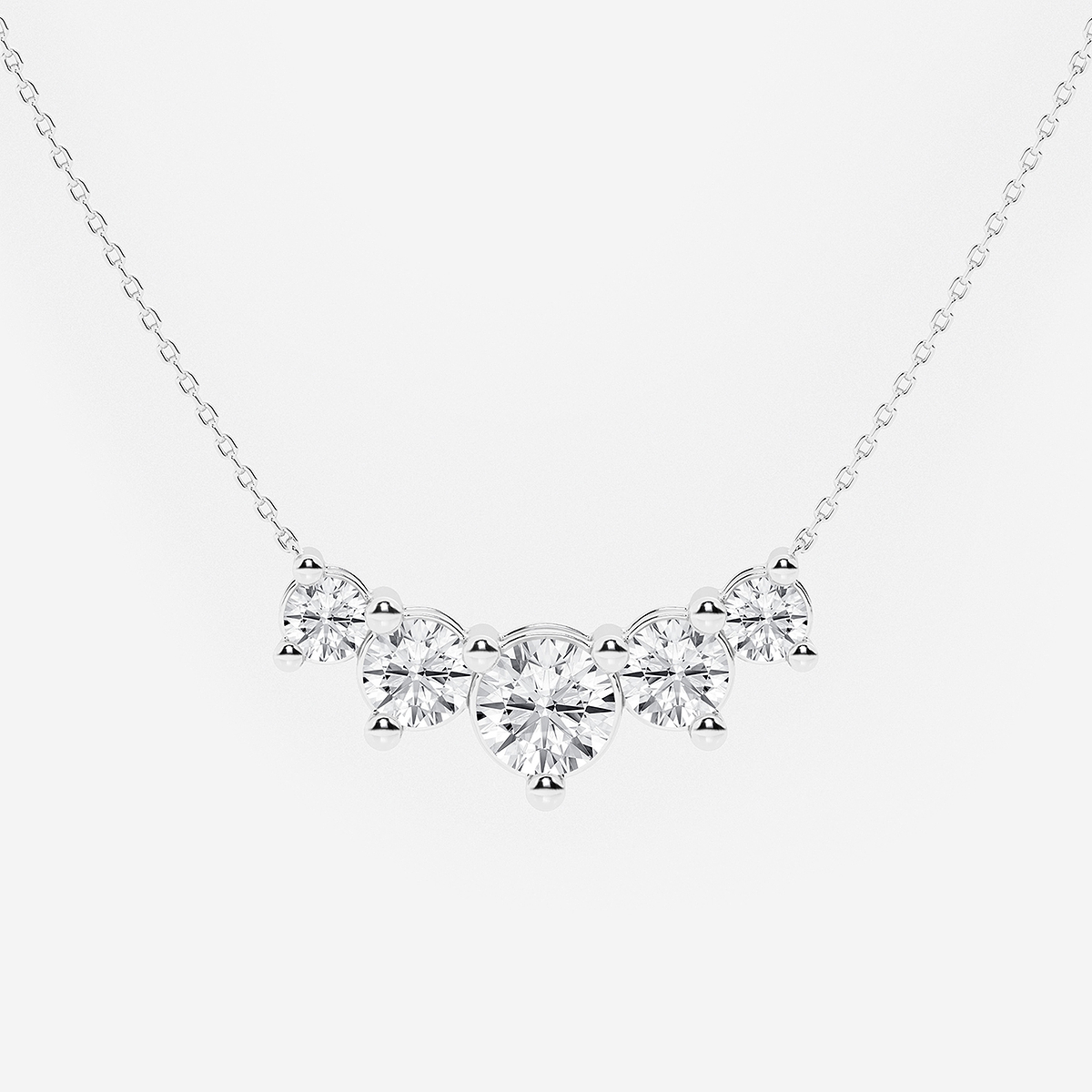 Additional Image 1 for  4 ctw Round Lab Grown Diamond Five Stone Demi Eternity Necklace